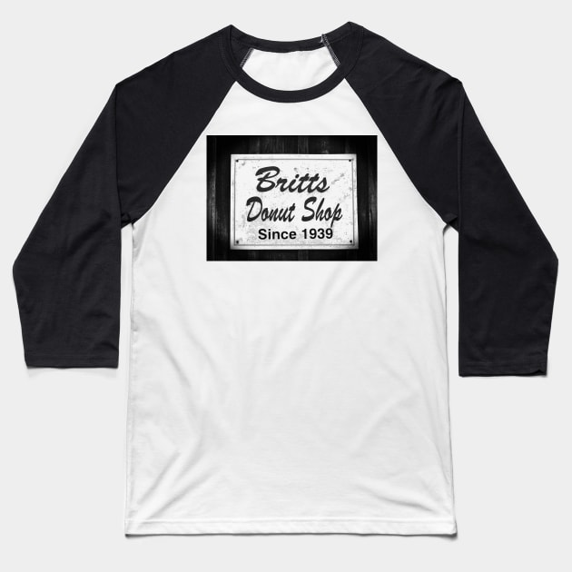 Britt's Donut Shop Sign 2 Baseball T-Shirt by Cynthia48